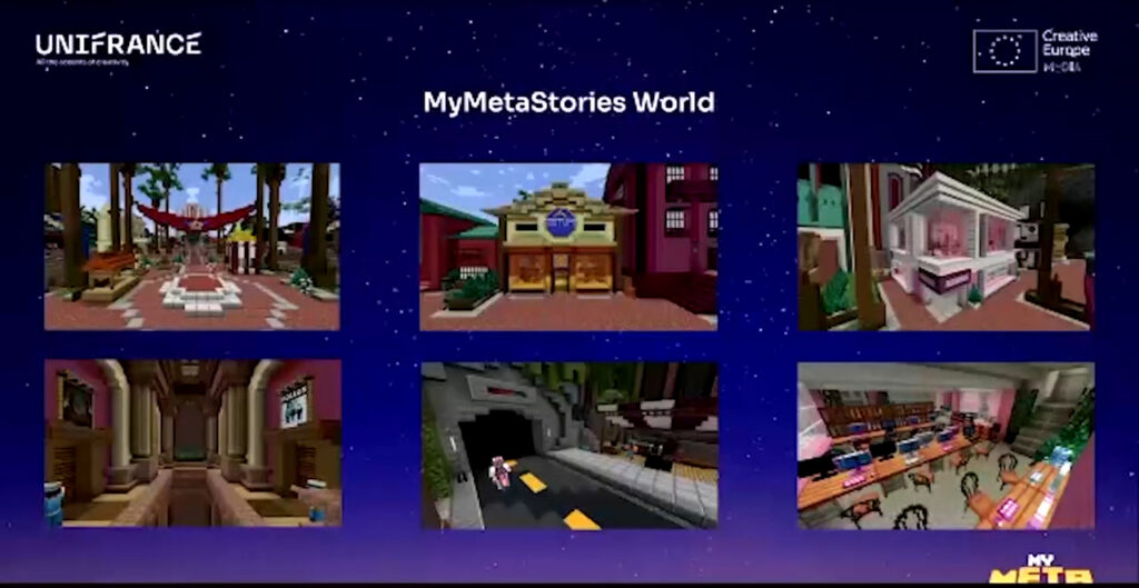 Spielumgebung – Screenshot, Pressekonferenz "MyMetaStories", © Unifrance 