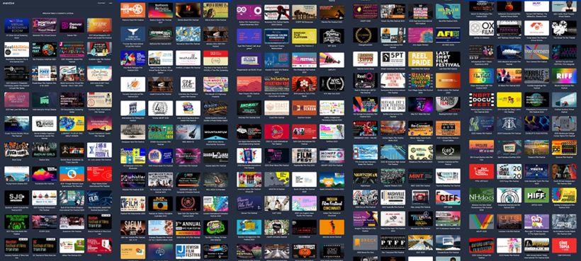 VoD offerings by film festivals – screenshot collage of clips from the Eventive platform